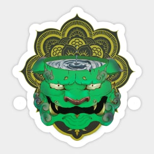 a chinese lion mandala Sticker